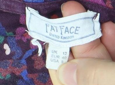 Fat Face Women’s Purple Floral Viscose Tunic Blouse Size 12