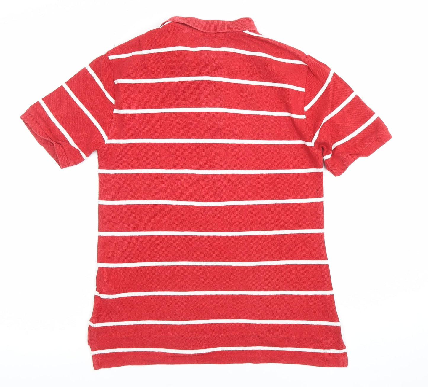 Polo Ralph Lauren Women Red Striped Cotton Polo Shirt M