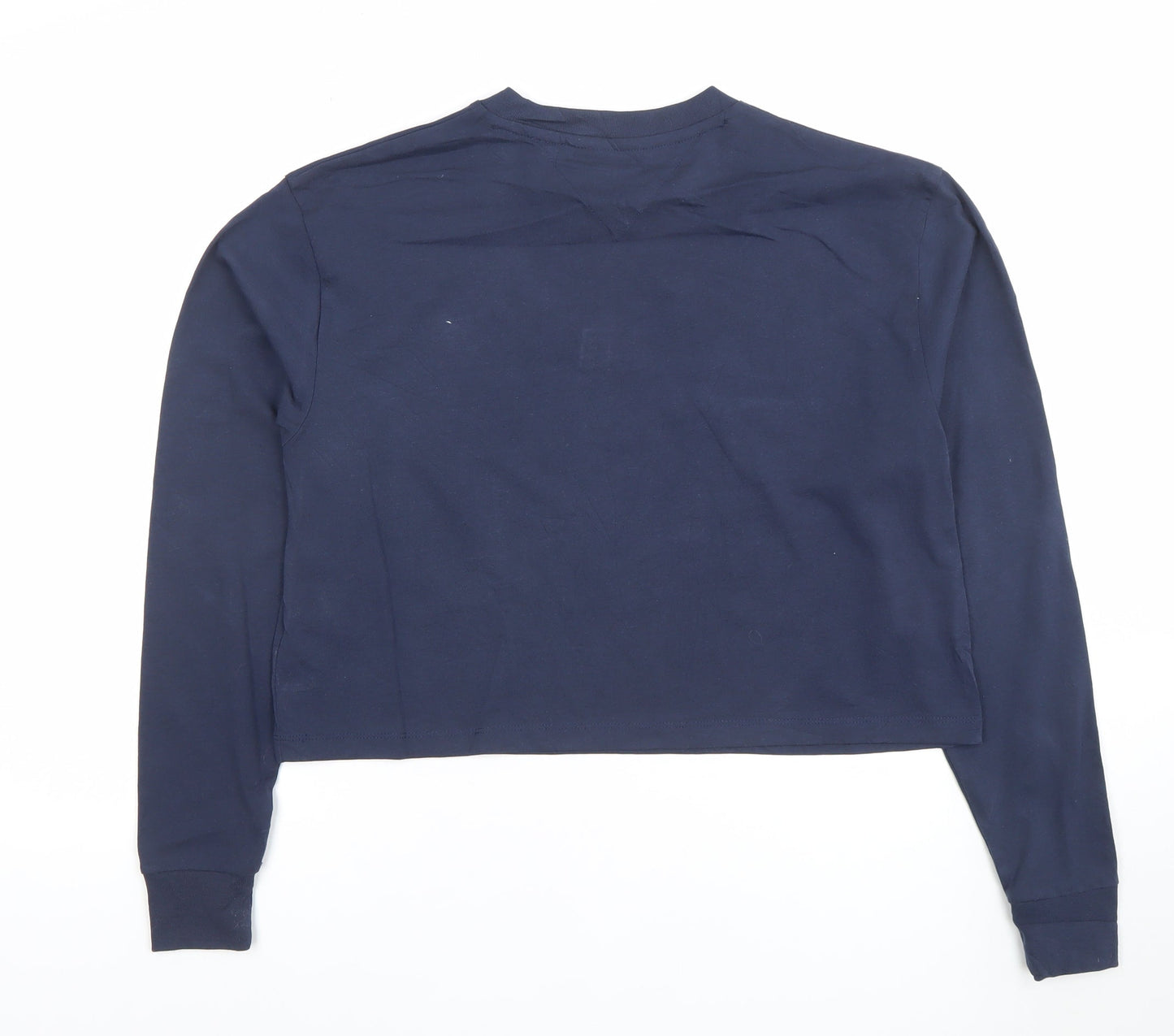 Tommy Jeans Women's Blue Long Sleeve Cropped T-Shirt Size M