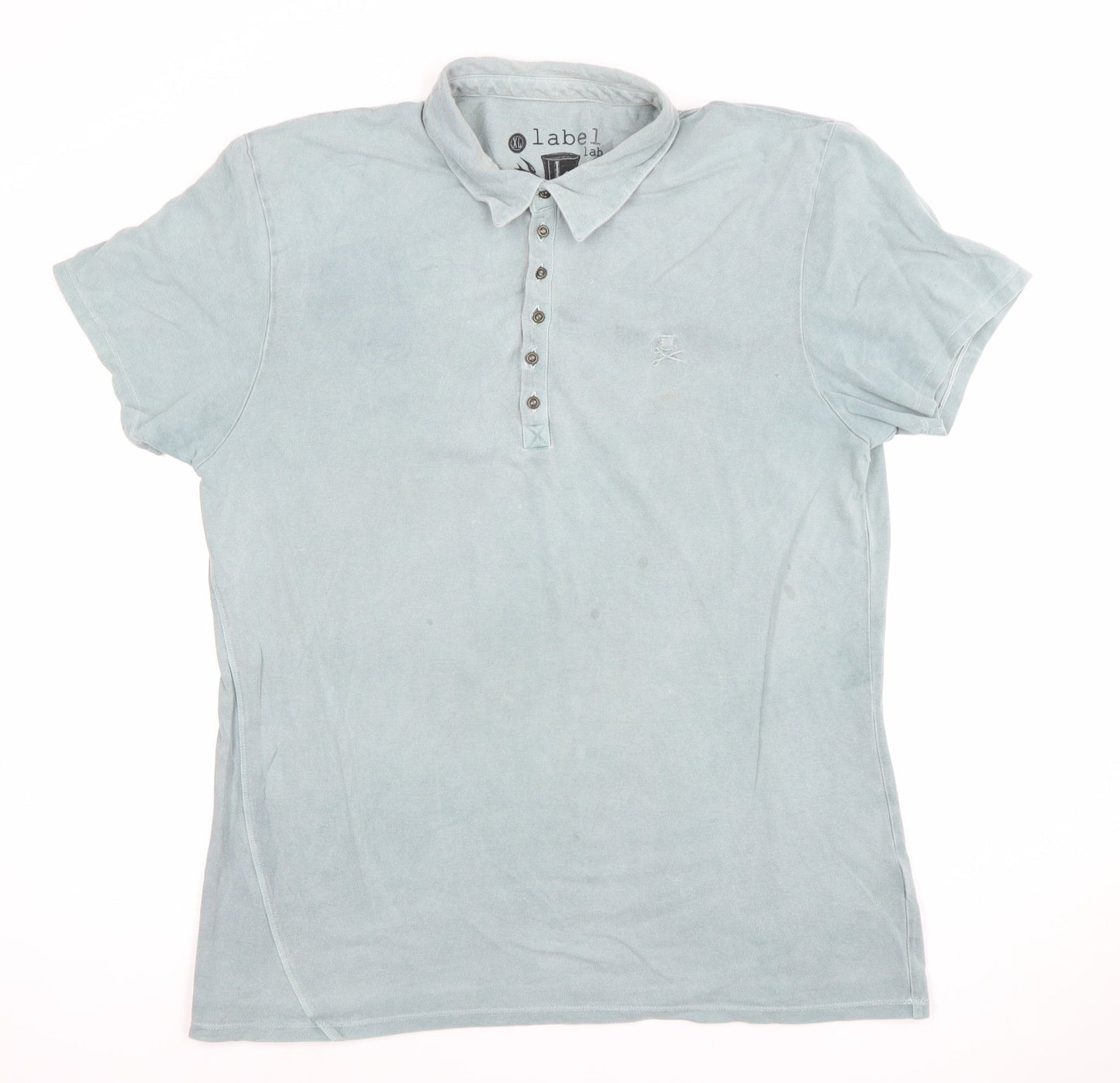 Label Lab Men's Blue XL Cotton Polo Shirt Casual Smart Top