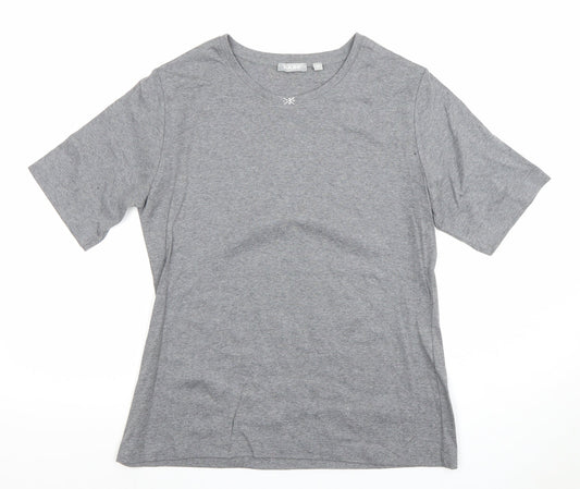 Rabe Women’s Grey Cotton Basic T-Shirt Size 8 Short Sleeve