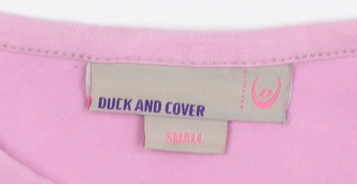 Duck and Cover Girls Pink Striped Long Sleeve Stretch Cotton T-Shirt Small