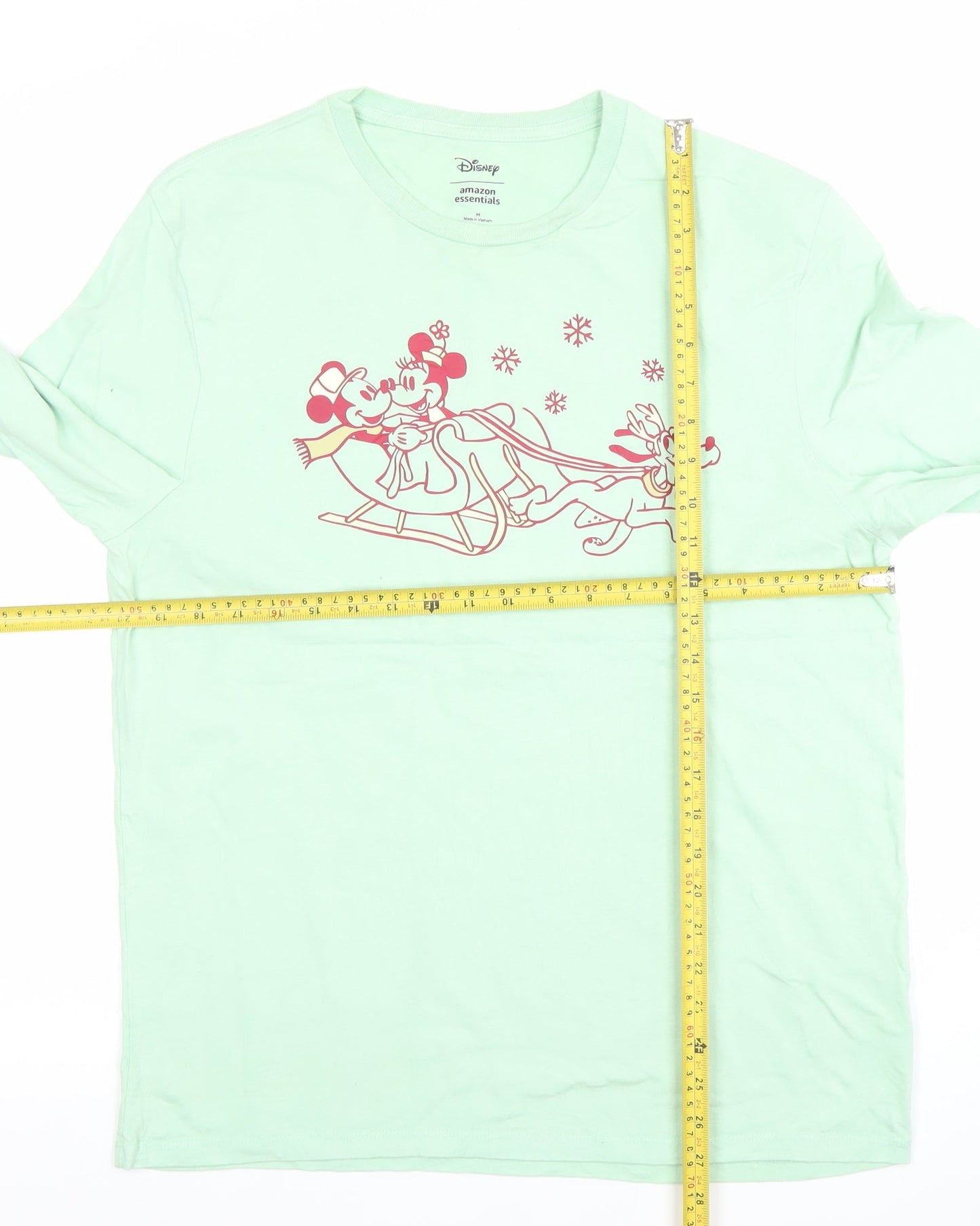 Amazon Essentials Disney Women Green Long Sleeve Cotton T-Shirt M