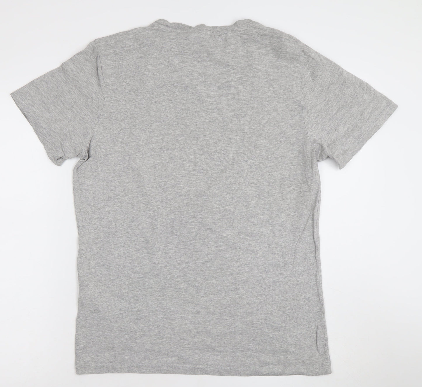Jack & Jones Men's Grey Small Crew Neck Graphic T-Shirt