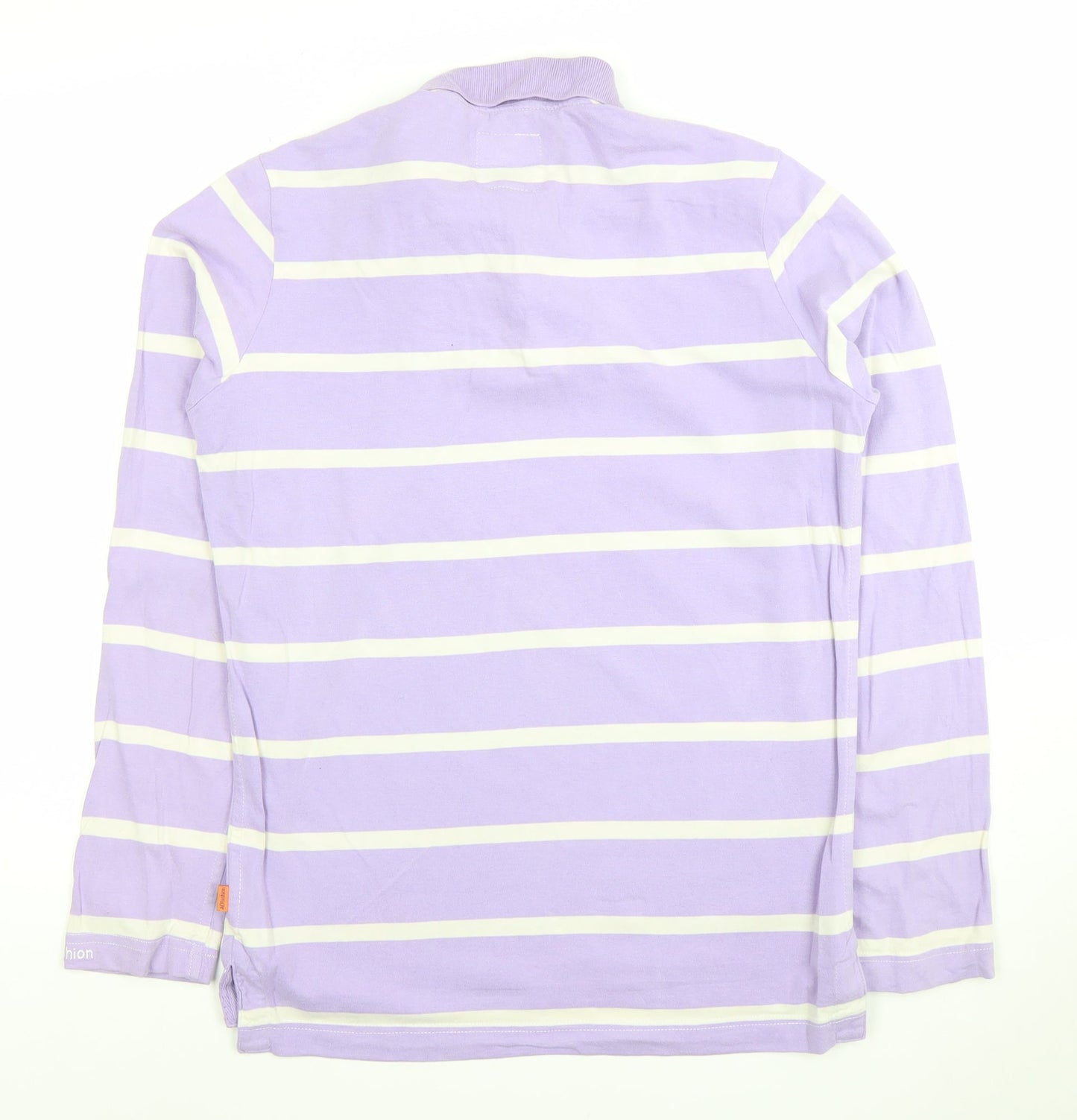 Anno Domini Men's Purple Striped Long Sleeve Polo Shirt M
