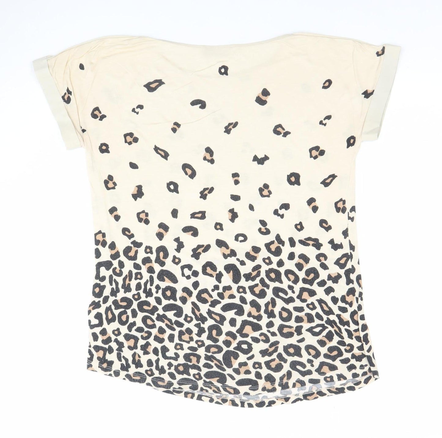 Oasis Women’s Beige Leopard Print Short Sleeve T-Shirt XS