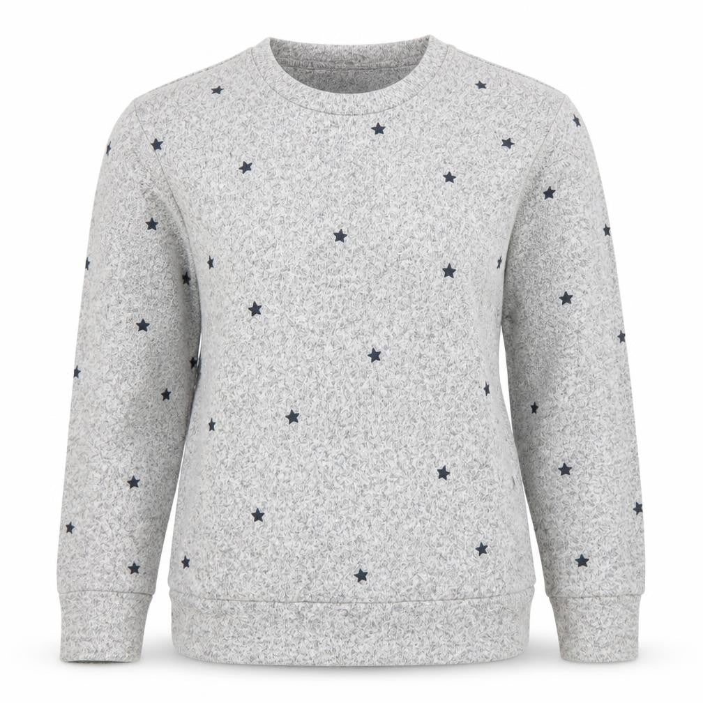 Mauvette Women's Grey Star Knit Jumper Size 8 Crew Neck Pullover