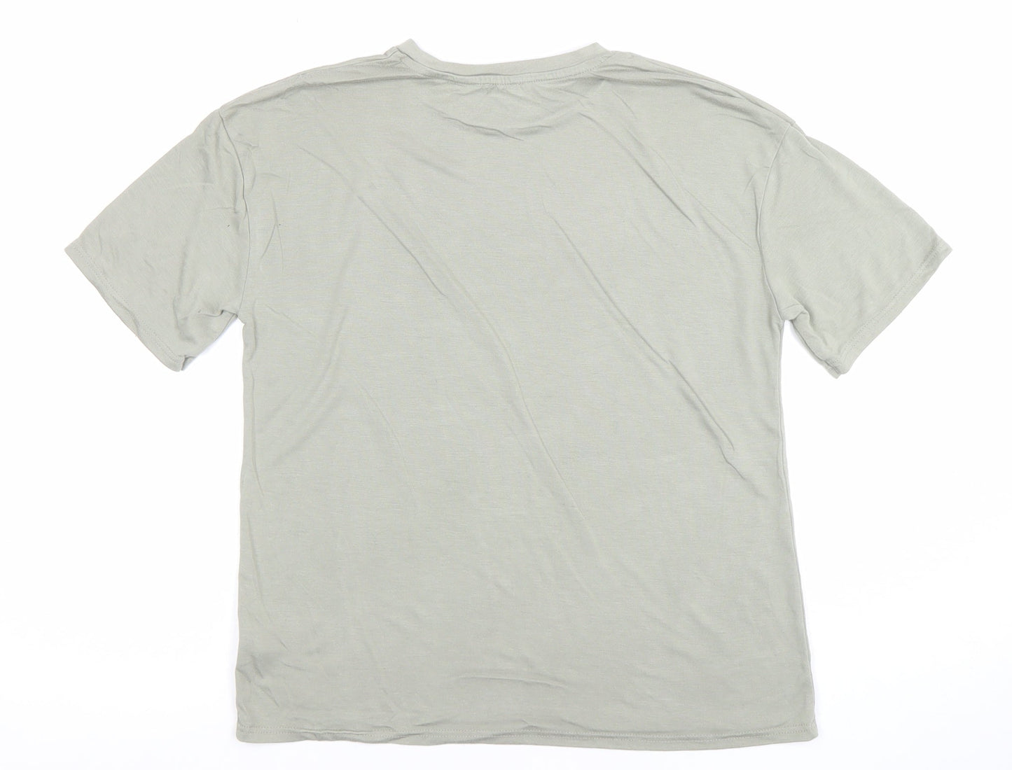 River Island Girls Green Glitter Logo T-Shirt 9-10 Years Regular Fit
