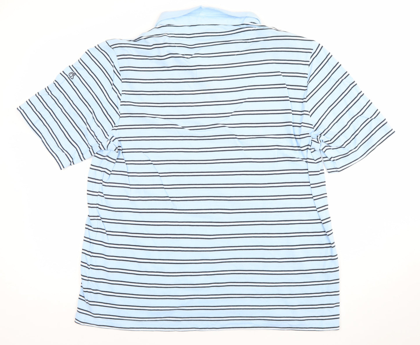 Craghoppers Men’s Blue Striped Polo Shirt XL Lightweight Outdoor Top
