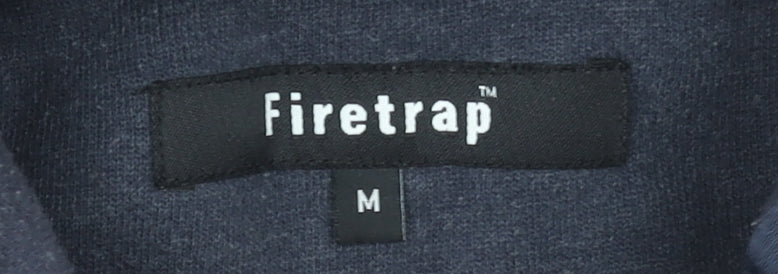 Firetrap Men's Blue Full Zip Hoodie Size M Cotton Blend