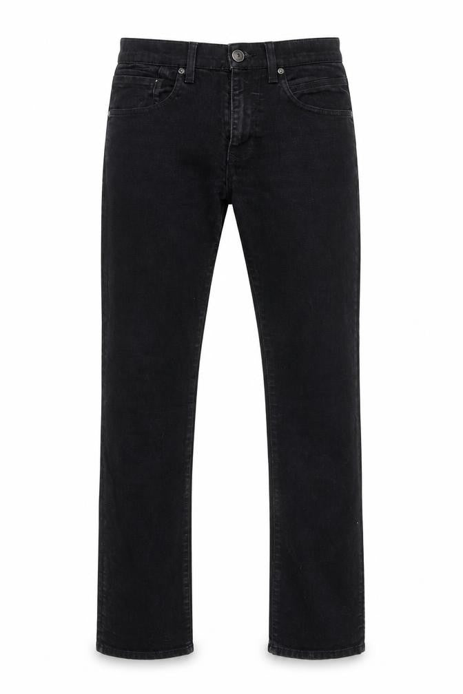 River Island Mens Black Denim Straight Jeans UK 32L Cotton Blend