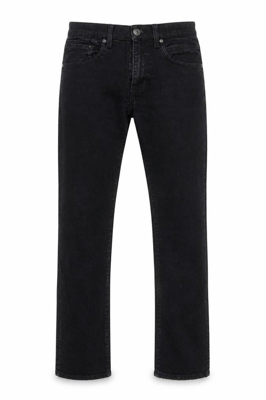 River Island Mens Black Denim Straight Jeans UK 32L Cotton Blend