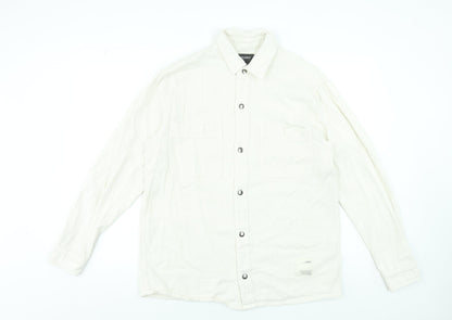 Pull&Bear Men’s Ivory Cotton Basic Jacket Size M 38in Classic Twill