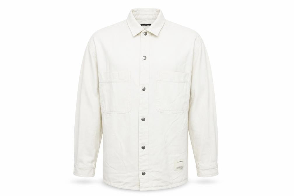 Pull&Bear Men’s Ivory Cotton Basic Jacket Size M 38in Classic Twill
