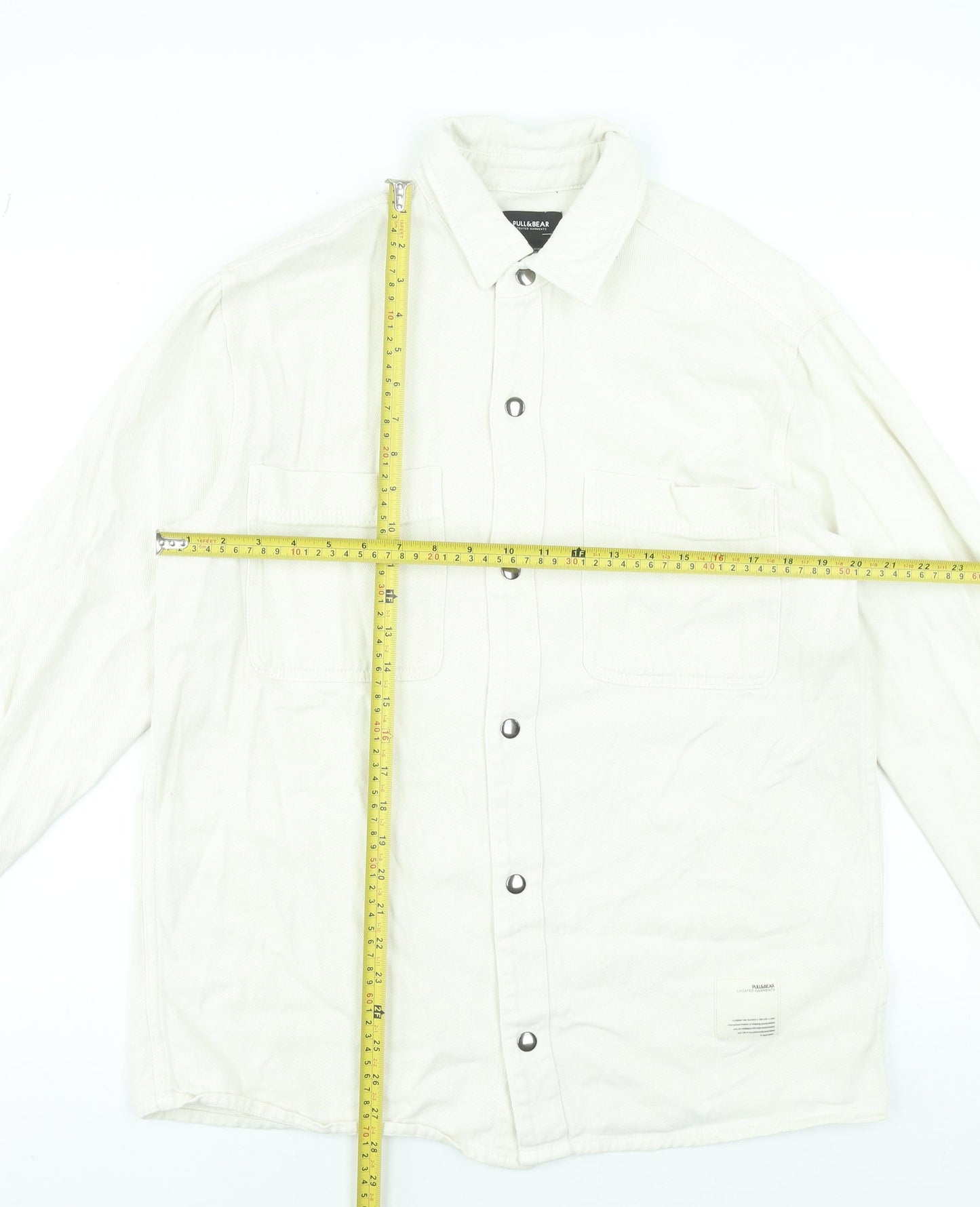 Pull&Bear Men’s Ivory Cotton Basic Jacket Size M 38in Classic Twill