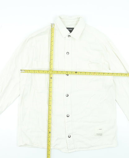 Pull&Bear Men’s Ivory Cotton Basic Jacket Size M 38in Classic Twill