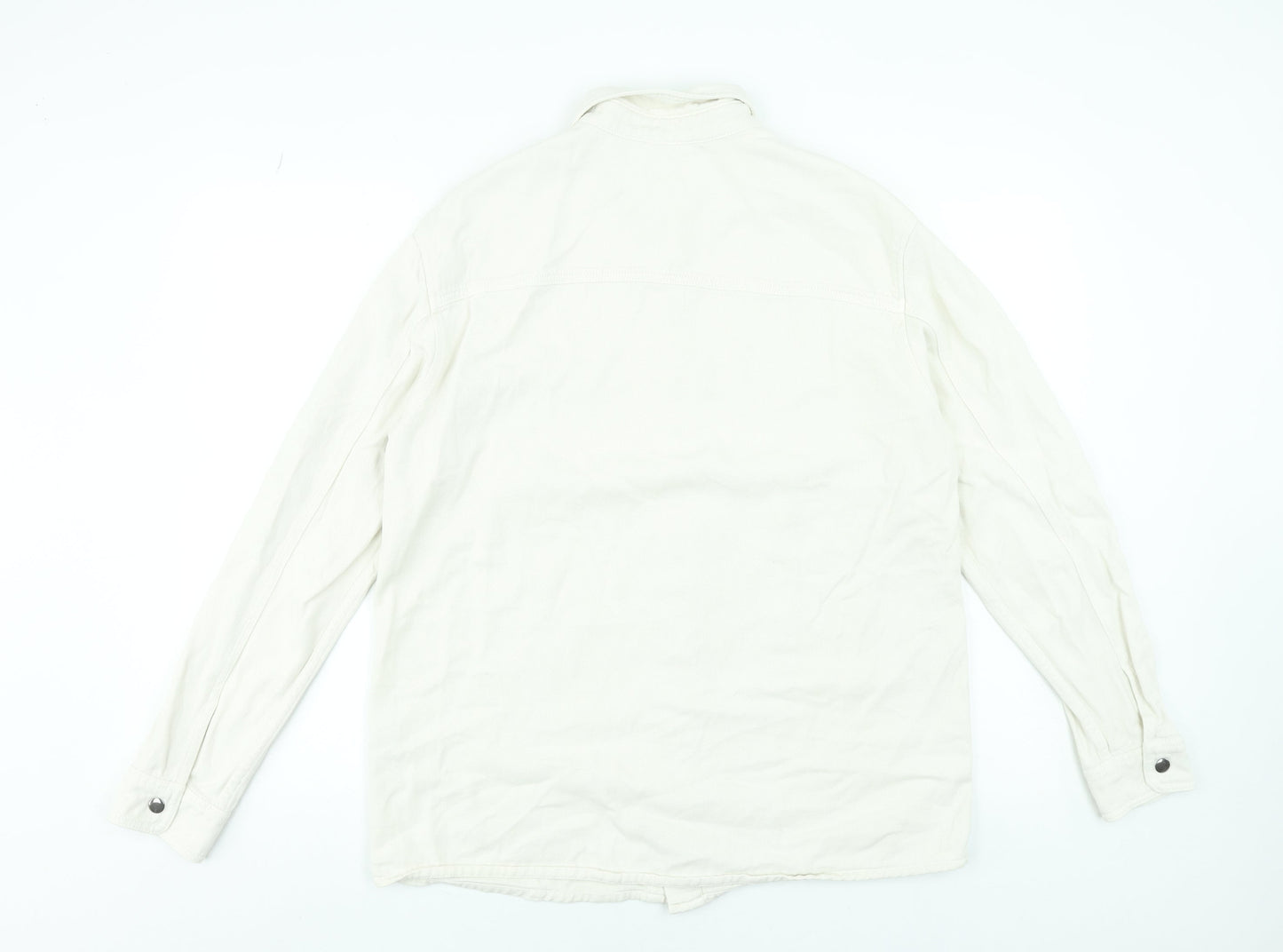 Pull&Bear Men’s Ivory Cotton Basic Jacket Size M 38in Classic Twill