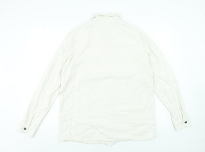 Pull&Bear Men’s Ivory Cotton Basic Jacket Size M 38in Classic Twill