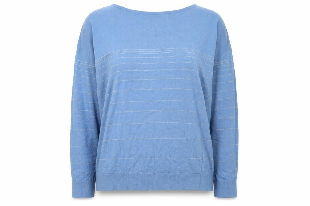 Paul Costelloe Living Studio Women's Blue Striped Pullover Jumper Size L