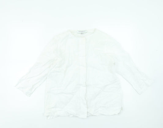 Carolyn Donnelly The Edit White Linen Tunic Blouse Women’s S
