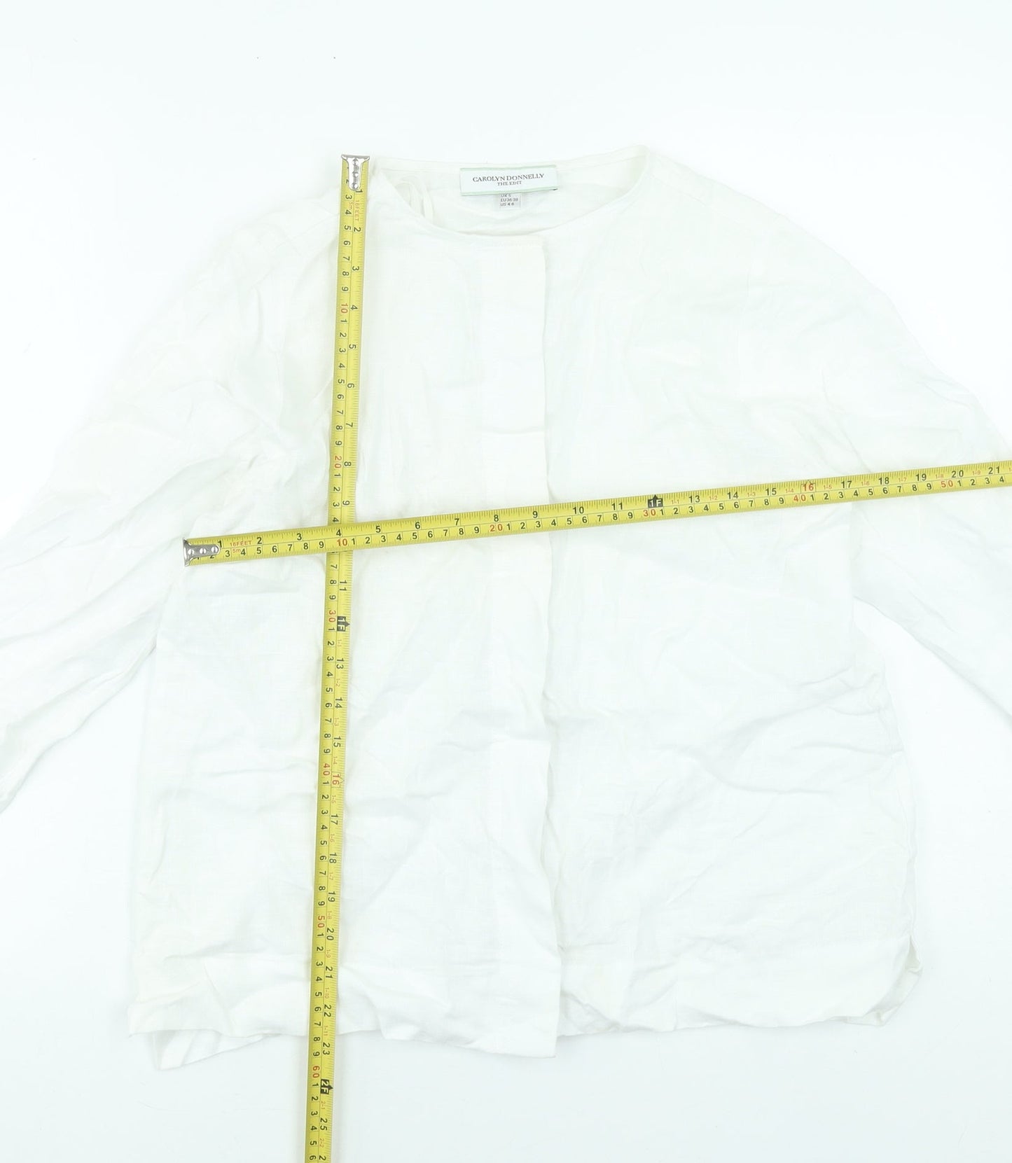 Carolyn Donnelly The Edit White Linen Tunic Blouse Women’s S