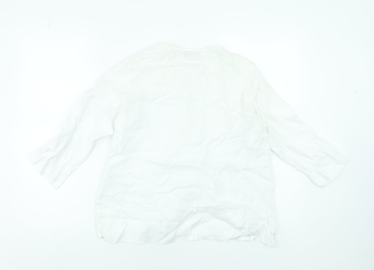 Carolyn Donnelly The Edit White Linen Tunic Blouse Women’s S