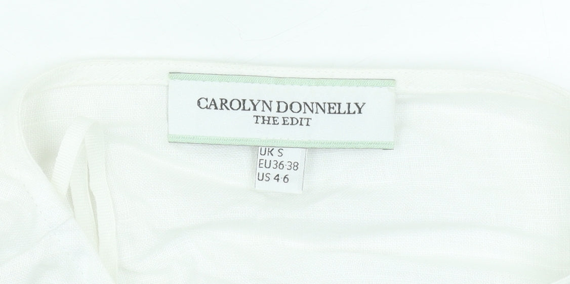 Carolyn Donnelly The Edit White Linen Tunic Blouse Women’s S