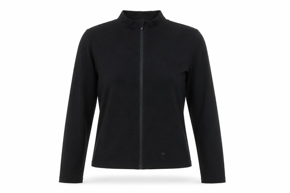 PRETTYLITTLETHING Womens Black Mock Neck Zip Front Long Sleeve Top Size 12