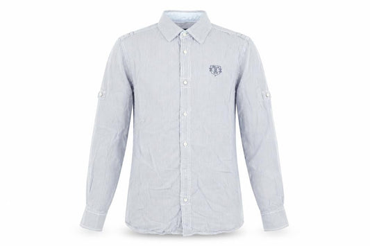 Diesel Men's Blue Striped Long Sleeve Cotton Button-Up Shirt L