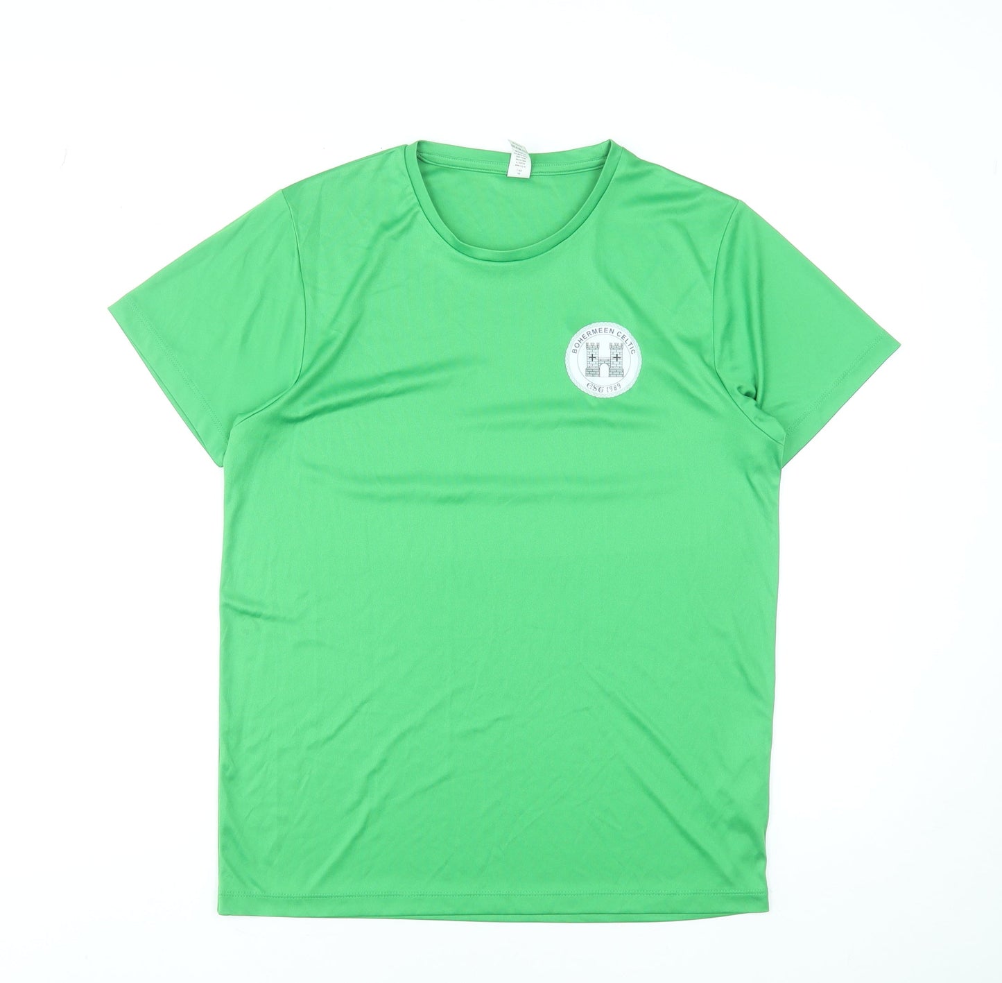 Roly Men's Green Short Sleeve Sports T-Shirt, Size M, Moisture Wicking