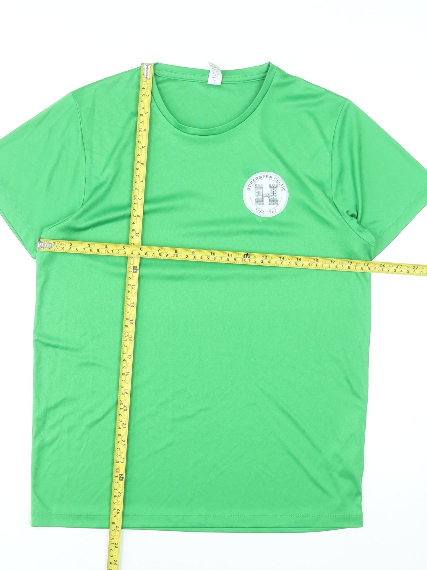 Roly Men's Green Short Sleeve Sports T-Shirt, Size M, Moisture Wicking