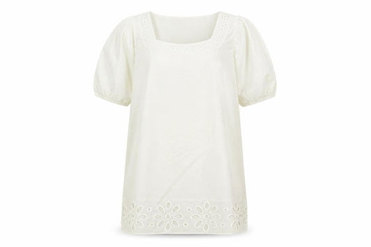 Vero Moda Women White Cotton Short Sleeve Shift Dress M