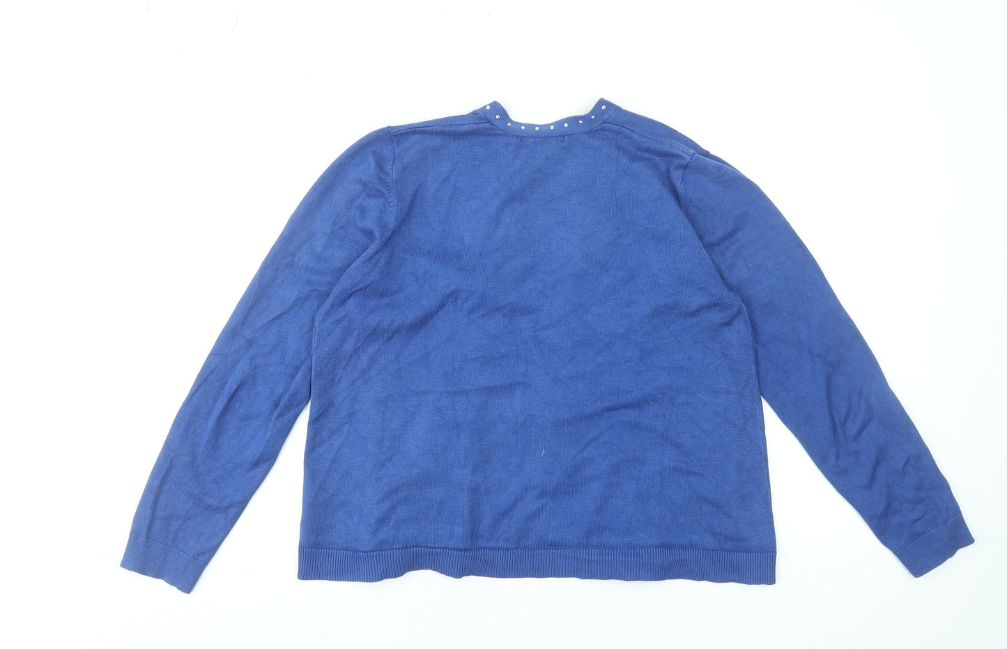 89th + Madison Women's Blue Studded Open Front Cardigan Size M