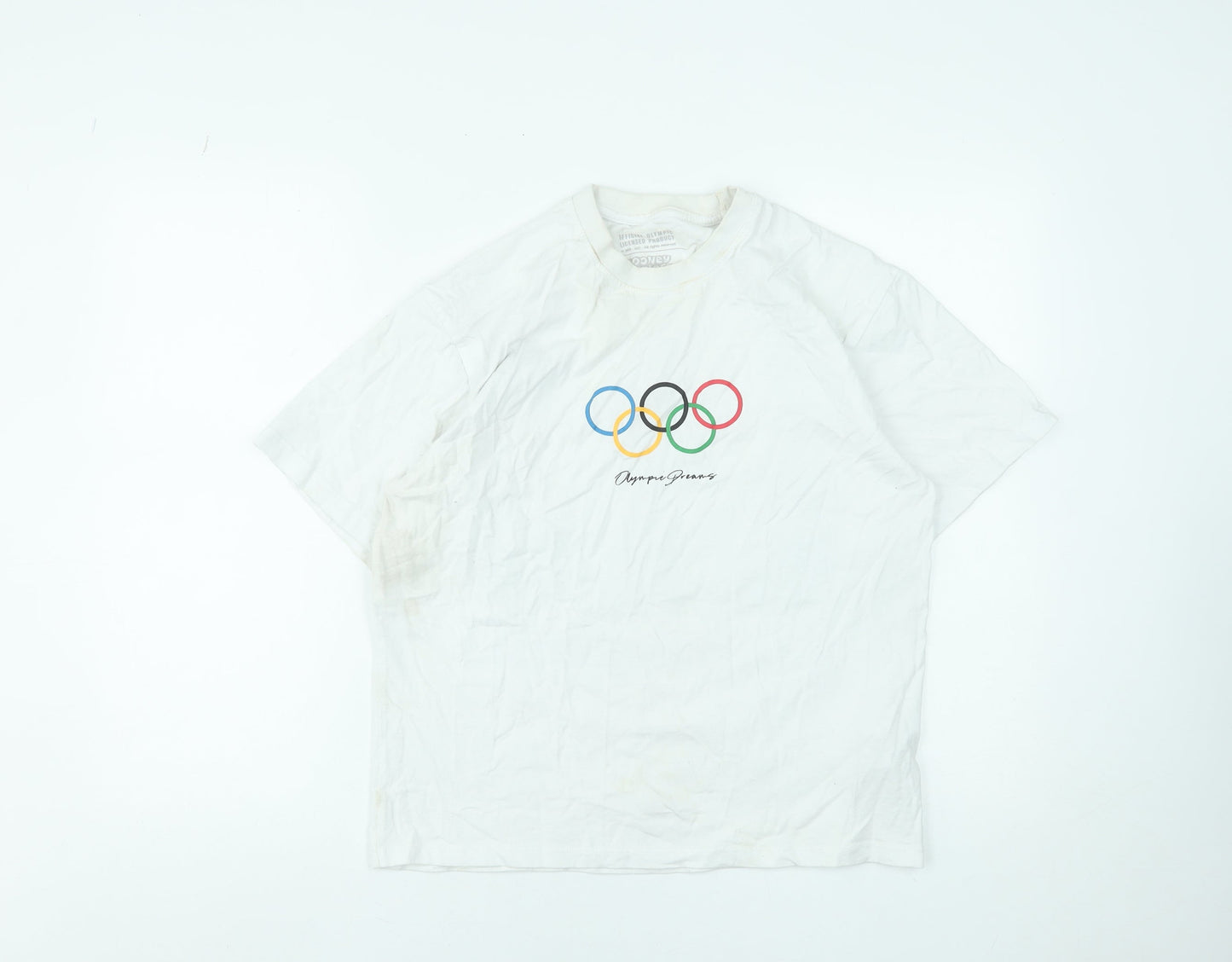 Pull & Bear Looney Tunes Olympic Dreams White Cotton T-Shirt XS Women's