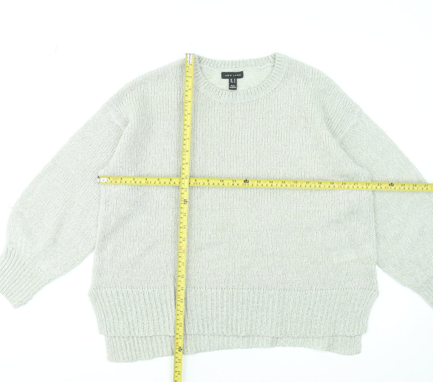 New Look Women Beige Knit Crew Neck Pullover Jumper M