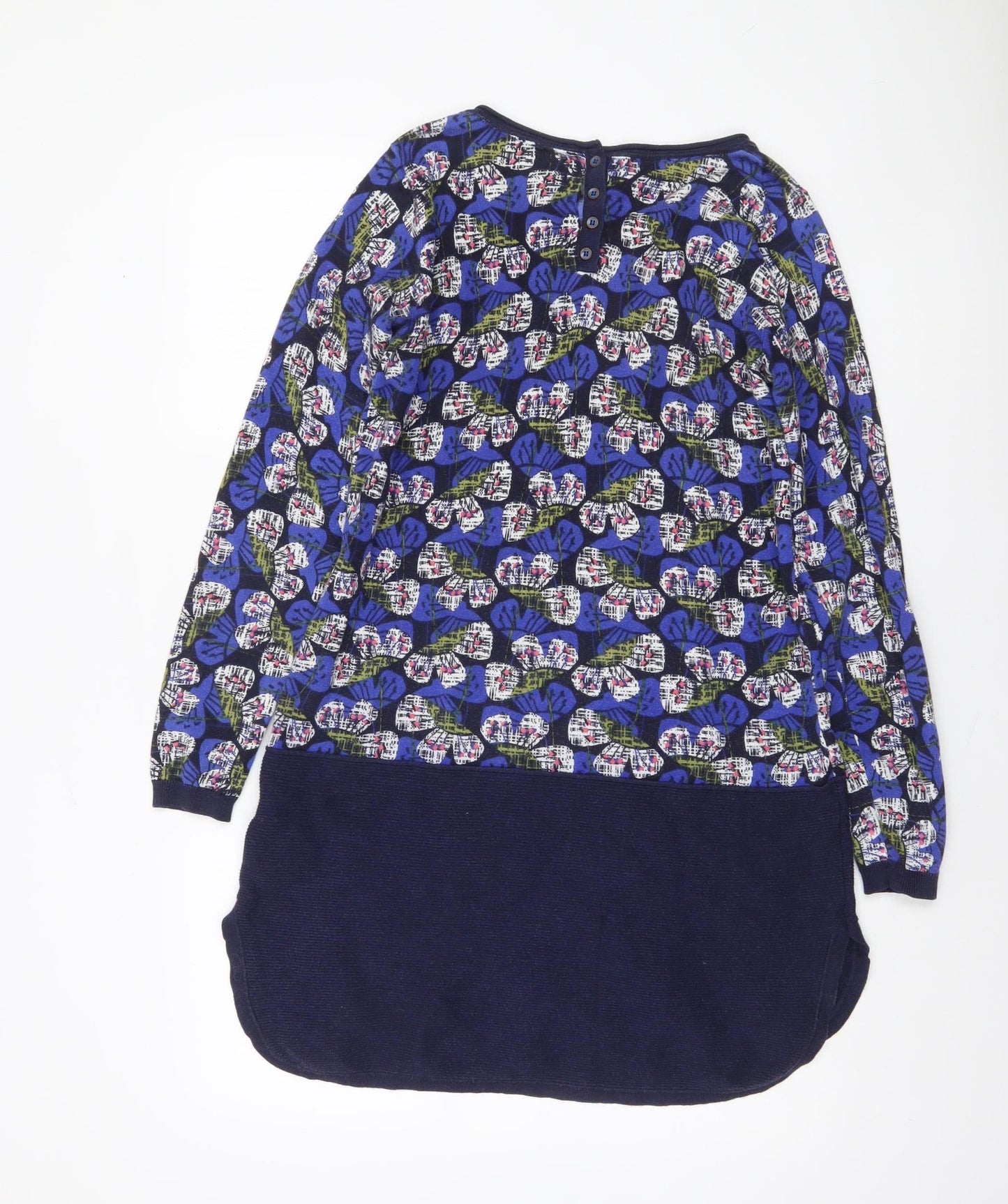 White Stuff Women's Blue Floral Long Sleeve Tunic Blouse Size 10