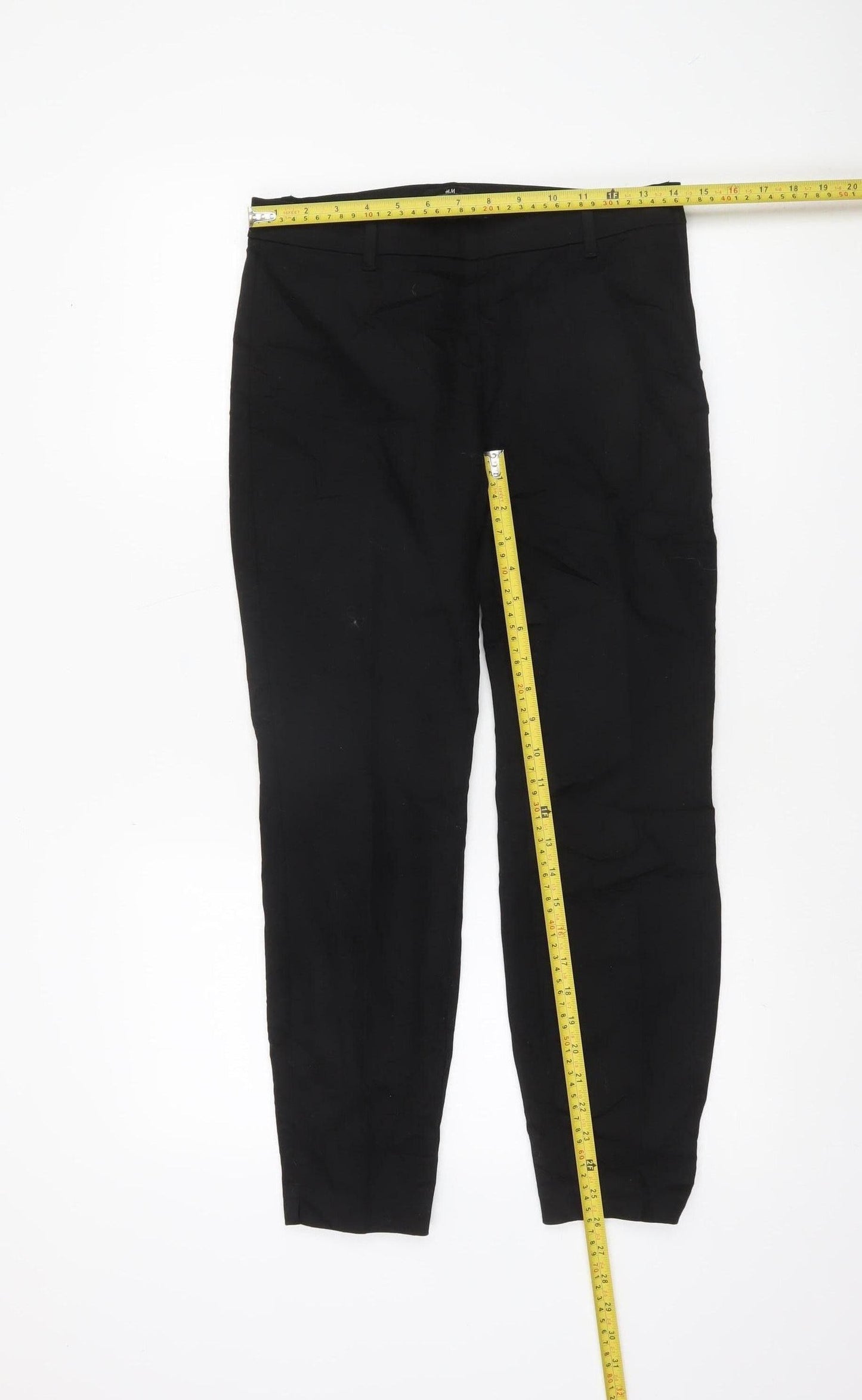 H&M Women's Black Slim Fit Trousers Size 8 Cotton Blend