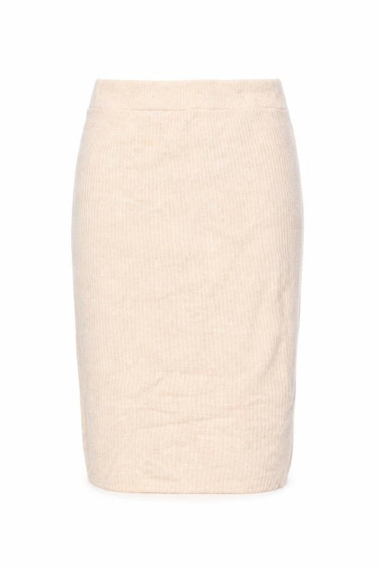 H&M MAMA Beige Knit Pencil Skirt M Maternity Stretch Wool Blend