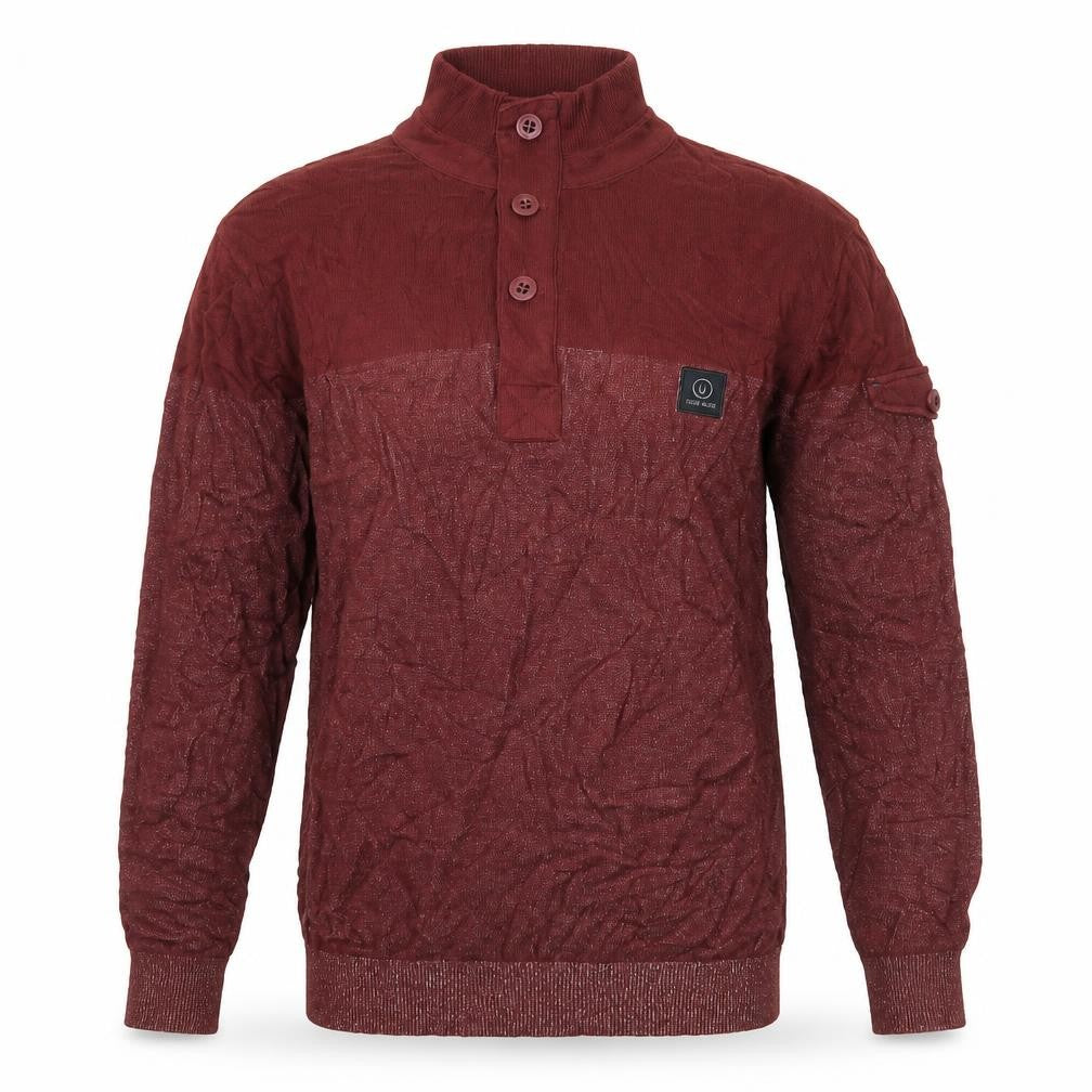 Duck and Cover Men’s Red Cotton Henley Jumper Size M