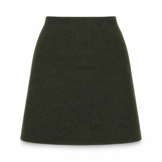 UNIQLO Womens Green A-Line Knit Skirt XS Wool Blend