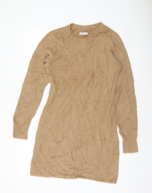 Hollister Women's Beige L Crew Neck Long Sleeve Pullover Jumper