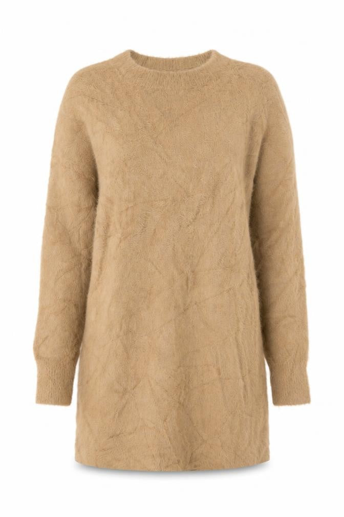 Hollister Women's Beige L Crew Neck Long Sleeve Pullover Jumper