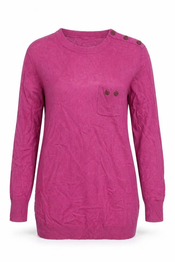 Fenn Wright Manson Women’s Pink Angora Cashmere Blend Button Pullover Jumper Size 8