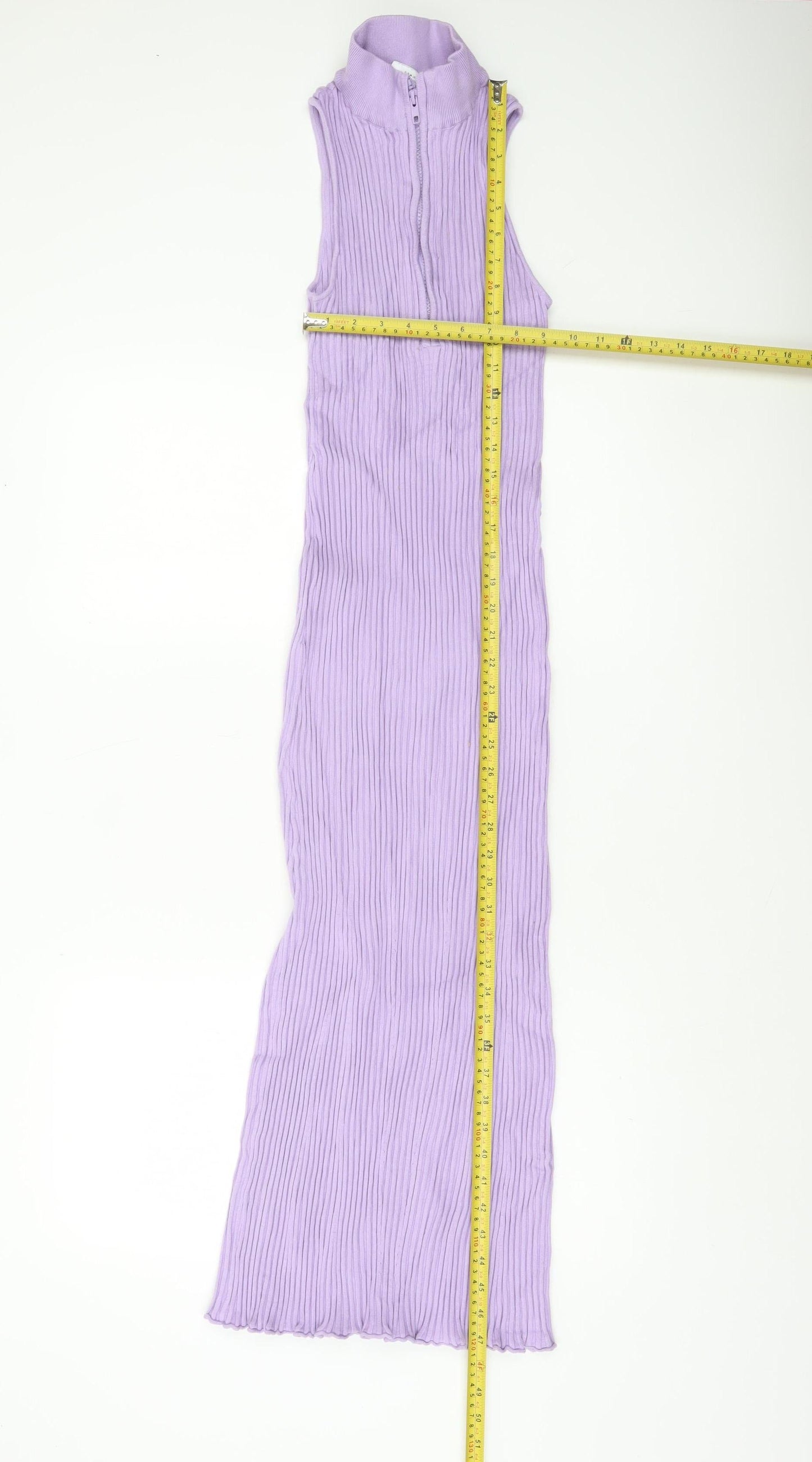 Zara Women Purple Ribbed Bodycon Midi Dress Size 12