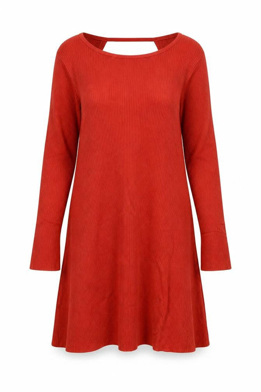 ASOS DESIGN Women’s Red A-Line Knit Mini Dress Size 18 Long Sleeve