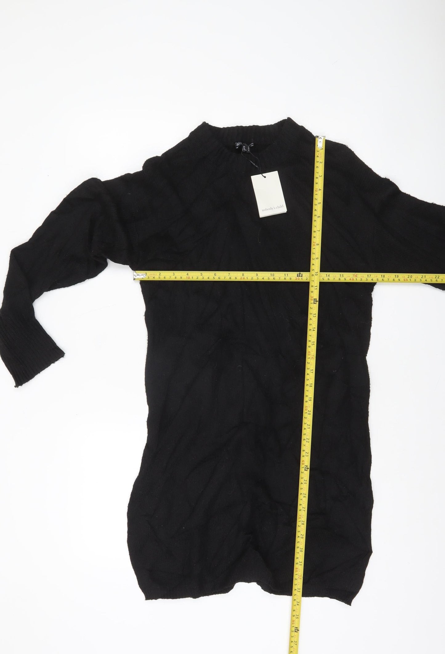 Nobody's Child Women's Black Crew Neck Knit Jumper Size S