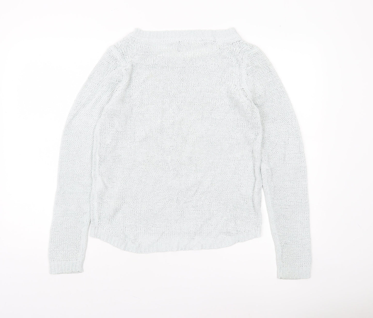H&M Women’s White Knit Pullover Jumper Size S Casual Lightweight