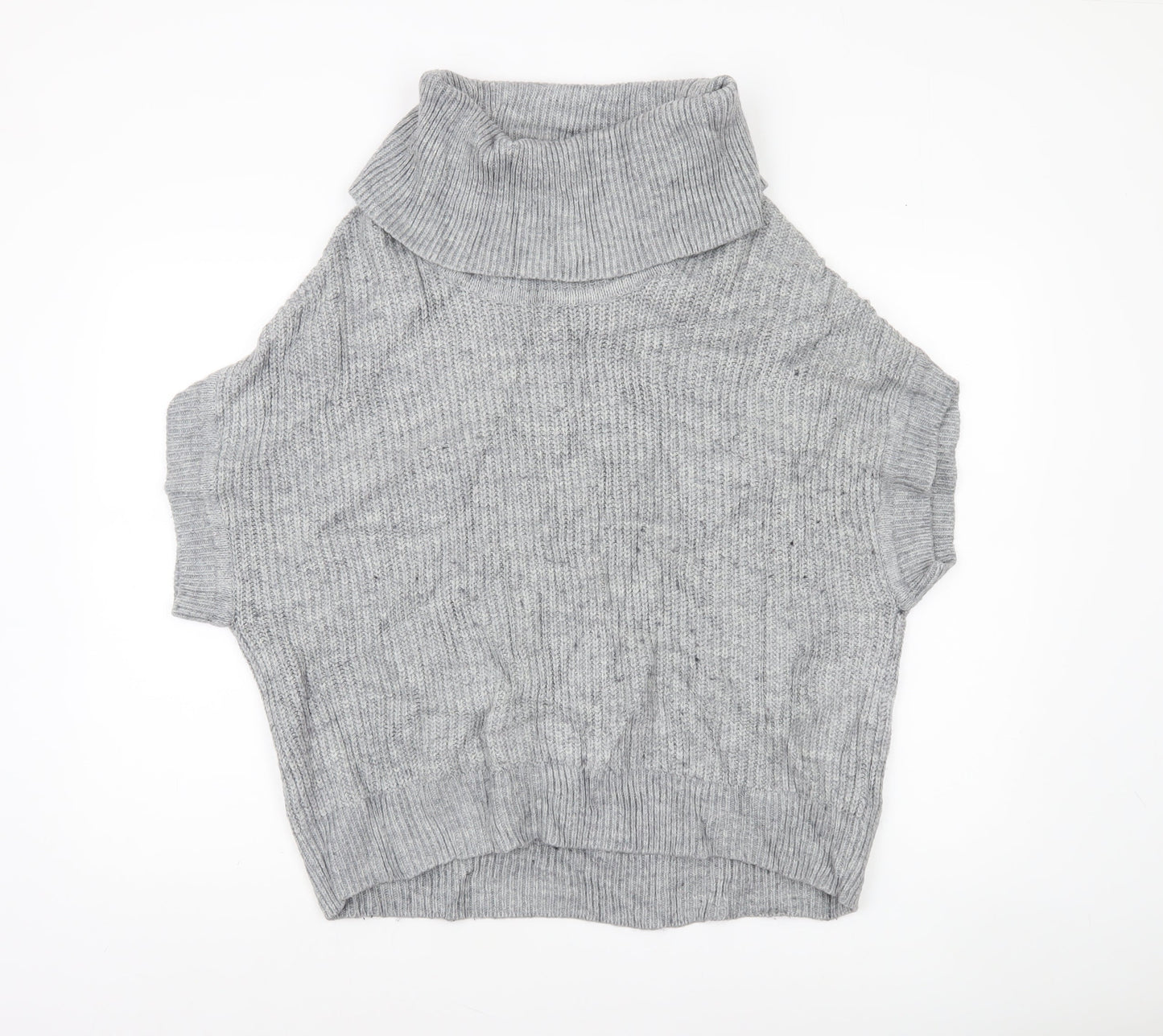 Phase Eight Women Grey Roll Neck Sleeveless Knit Jumper Size M