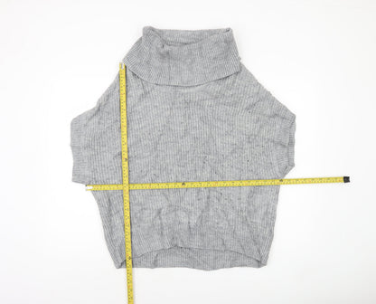 Phase Eight Women Grey Roll Neck Sleeveless Knit Jumper Size M