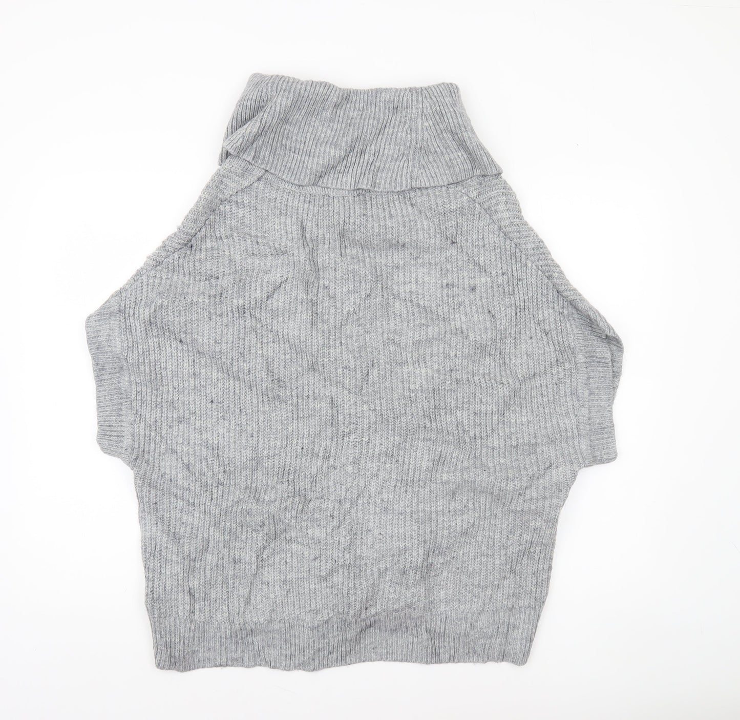 Phase Eight Women Grey Roll Neck Sleeveless Knit Jumper Size M